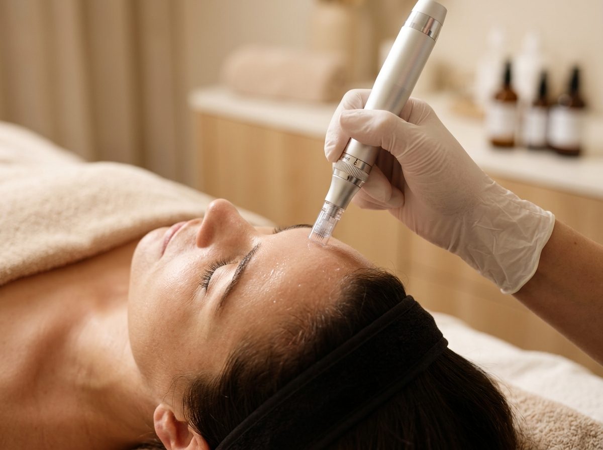 Professionelle Microneedling-Behandlung
